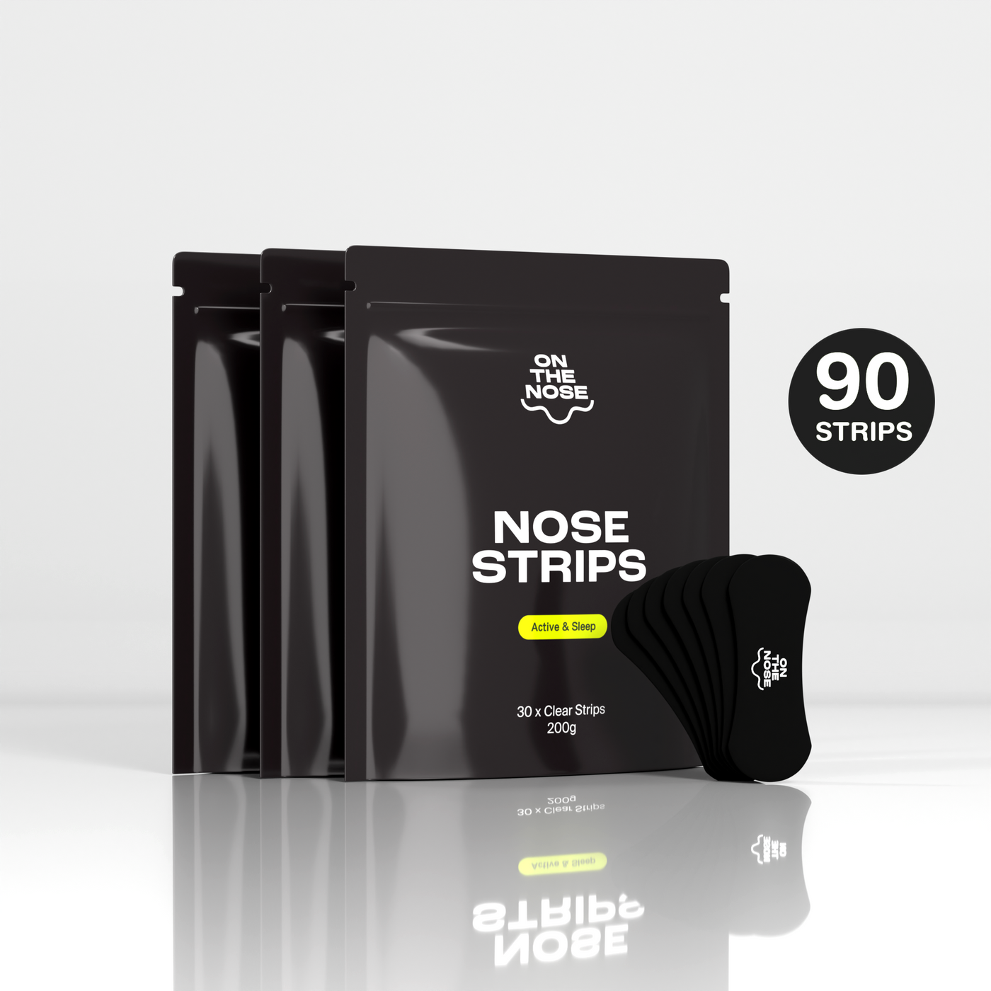 Athlete using On The Nose Co nose strips for exercise and nasal breathing