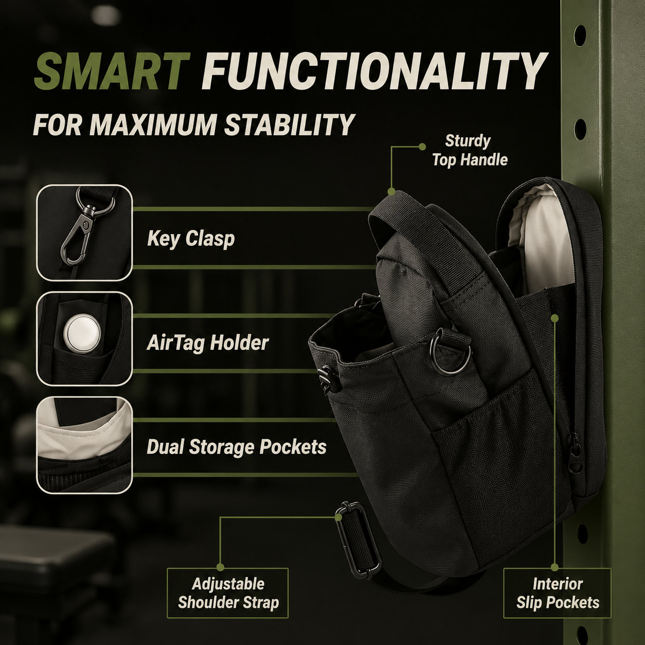 On The Nose Co Signature Magnetic Gym & Fitness Bag