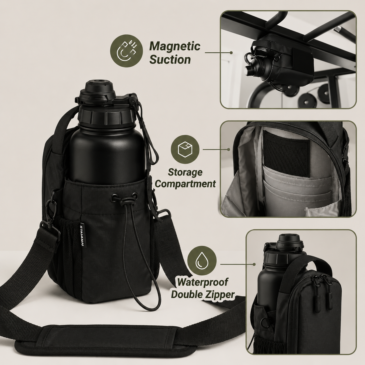 On The Nose Co Signature Magnetic Gym & Fitness Bag