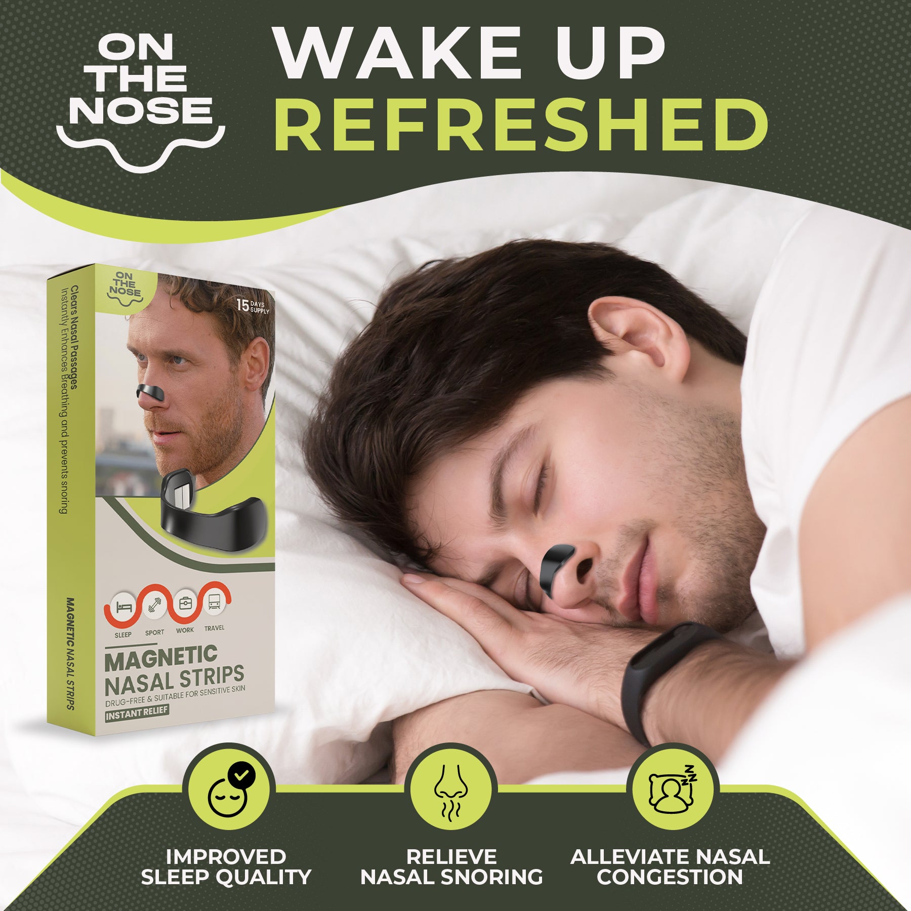 Difference in energy and focus with and without nasal strips for fitness