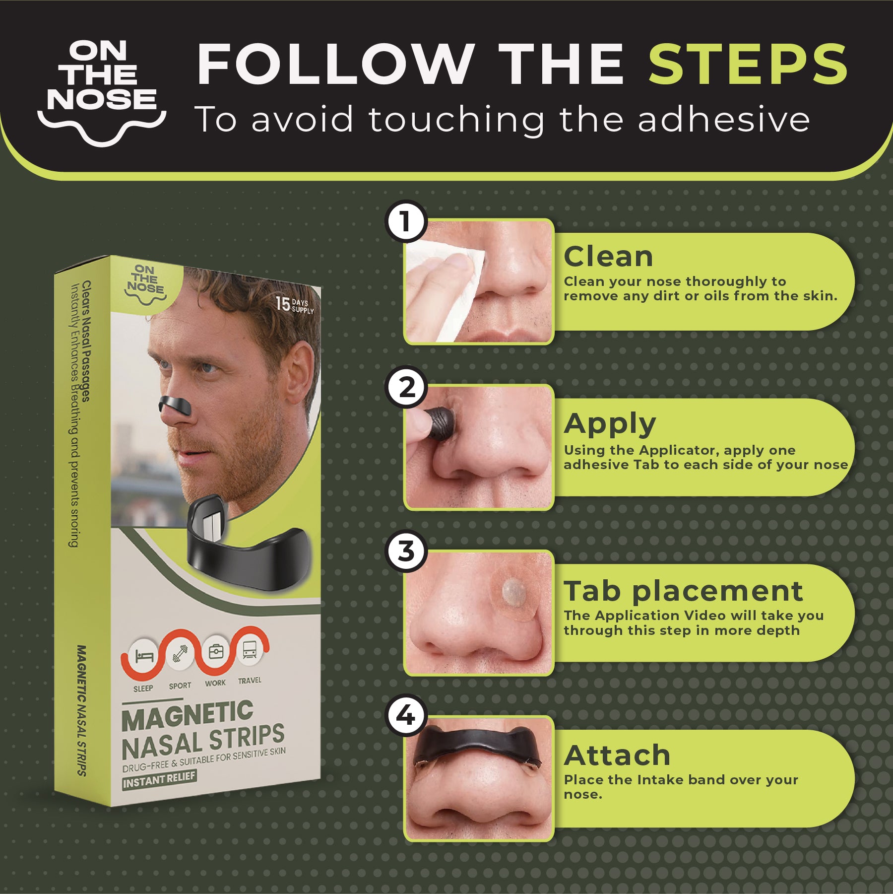 Nasal breathing improvement during exercise with On The Nose strip